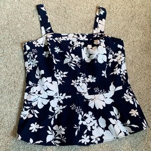 Michael Kors Square Neck Tank Top Blouse Cotton Linen